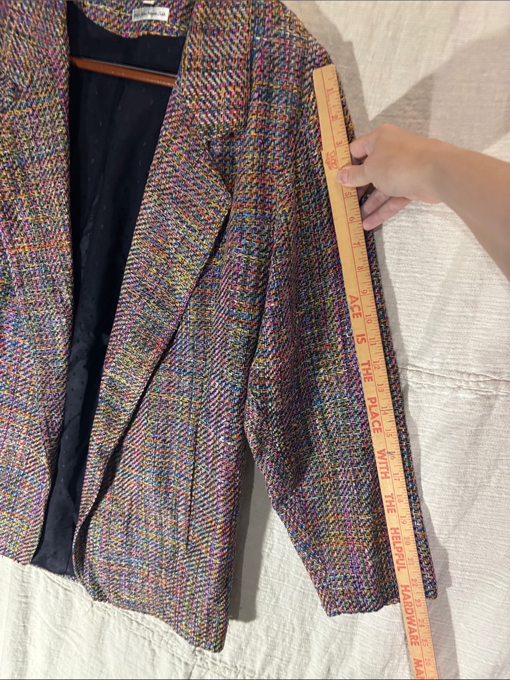 Vintage Earl Rutenberg 100% Handwoven Silk Tweed Blazer Jacket Medium EUC - Picture 4 of 7